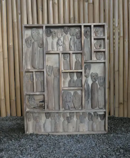 Product image 6 of the product “Wall Art - Human Tribe, made from recycelt wood. 60 x 80 cm ”